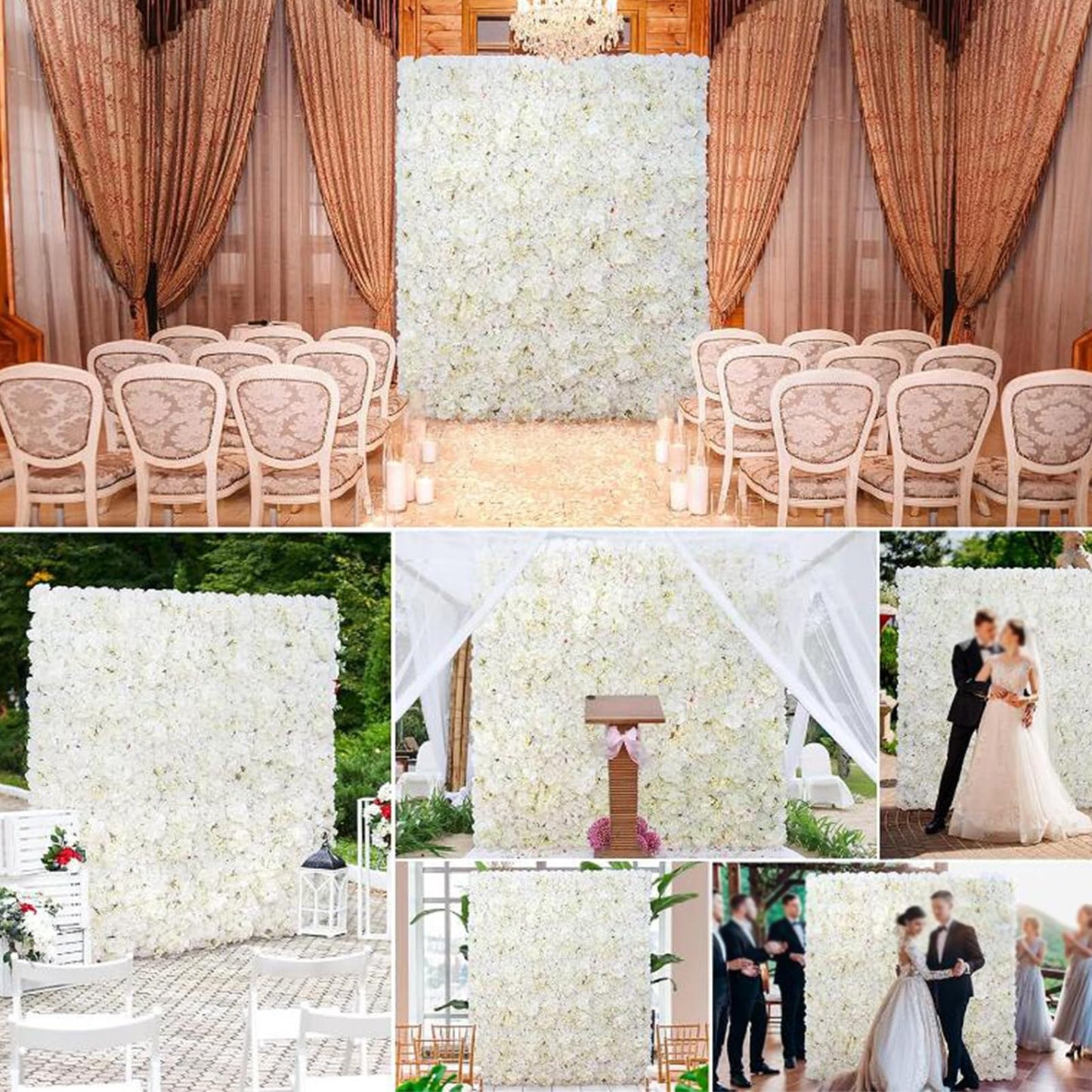 JIIPOREGJ Artificial Hedges Flowers Privacy Fence Screen Panels,for Backdrop Wedding Wall Decoration,Lightweight and Easy to Install,15pcs