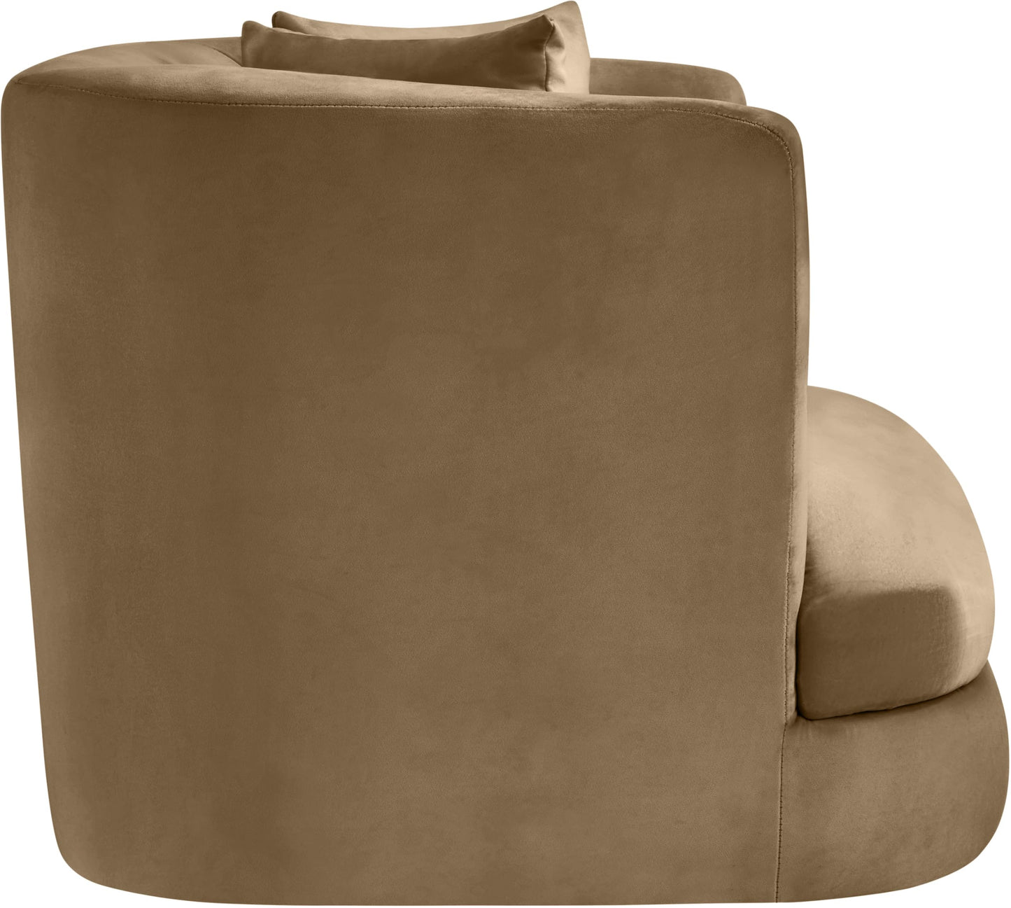 Meridian Furniture 699Taupe-C Alder Collection Modern | Contemporary Chair with Ultra Luxe Taupe Velvet, 460 GSM Velvet, Solid Wood Frame, 38" W x 36" D x 30" H, Taupe