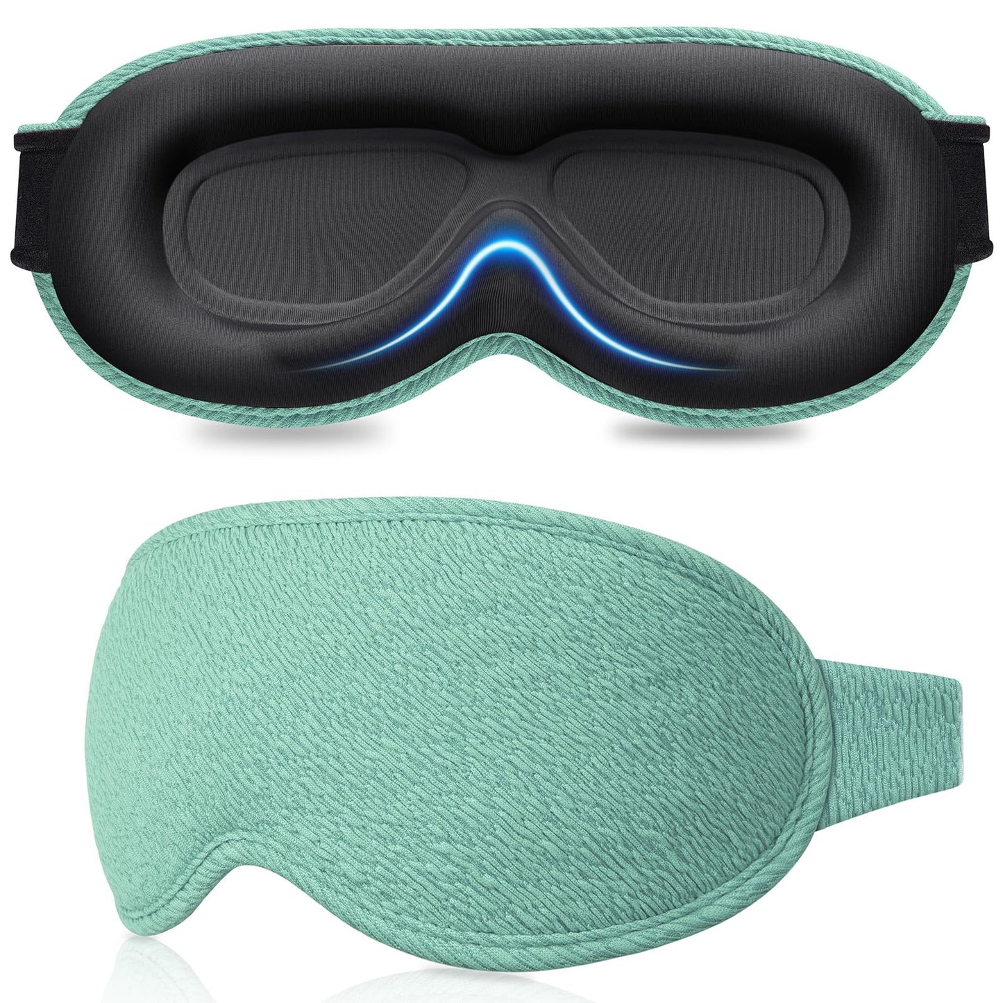 Gritin 100% Blackout Sleep Eye Mask for Women Men, Zero Pressure Sleeping Mask - Ergonomic Design 3D Cutout Eye Movement and Eyelash Friendly Night Blindfold, Ultra Soft Comfortable for Sleeping
