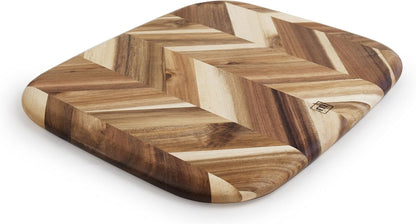 Madeira Acacia Herringbone Cutting Board, 12.5" x 14.5" for Kitchen