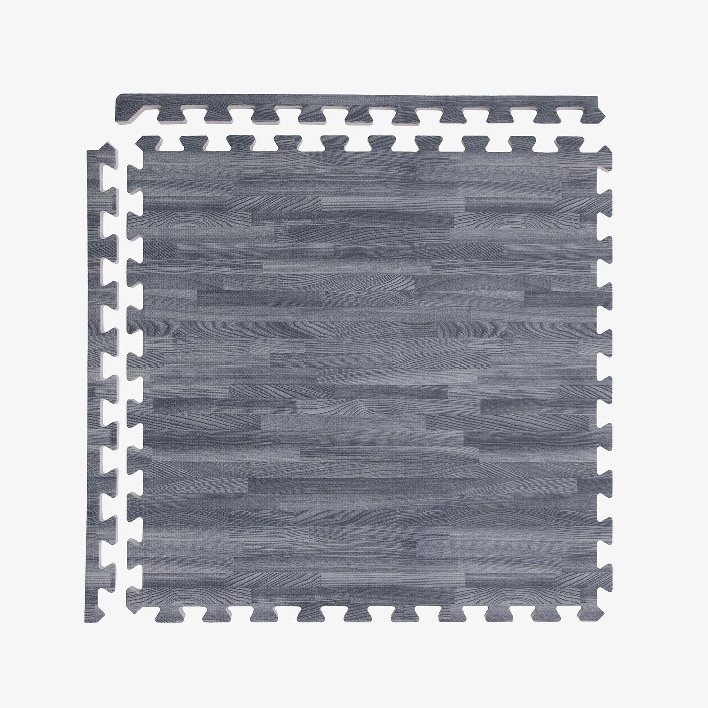 IncStores Premium Soft Wood Print Foam Flooring Tiles | Interlocking Foam Tiles for Home, Gym, Training and Yoga | 5/8" - Grey, 144 Square Feet