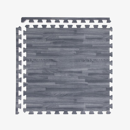 IncStores Premium Soft Wood Print Foam Flooring Tiles | Interlocking Foam Tiles for Home, Gym, Training and Yoga | 5/8" - Grey, 144 Square Feet