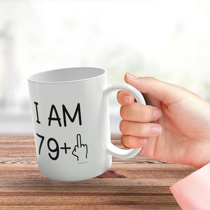Stuff4 80th Birthday Gifts, Rude Novelty Mug Middle Finger, Funny 11oz Premium Ceramic Coffee Mug for Birthday