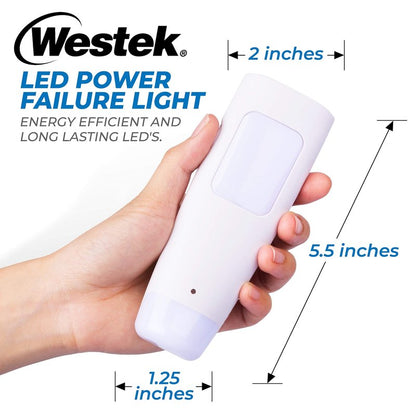 Westek LED Emergency Lights for Home Power Failure, 6 Pack - 3 Function Power Failure Light, Rechargeable Flashlight and Night Light - Must-Have for Snow Storms and Blackouts - NL-PWFL