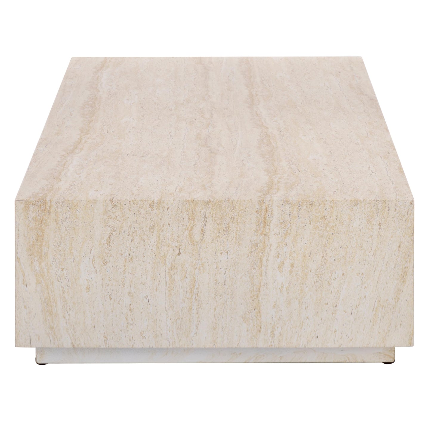 SAFAVIEH Outdoor - Tina Rectangle Coffee Table - Travertine-Effect - Fully Assembled - Weather Resistant - Ideal for Deck, Patio, Backyard, 39.4" W x 23.6" D x 10.6" H (PAT6213A)