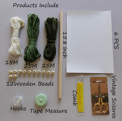 Jditngp DIY Macrame Leaf Wall Hanging Beginners Boho Wall Leaf Tapestry Kit Handmade Woven Tapestry Feather Wall Hanging DIY Macrame Kit for Adults Birthday Gift DIY Craft Kits 15.8" (Green)