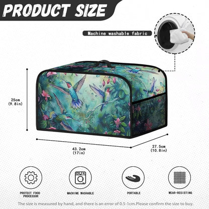 Hummingbird Crock Pot Cover, Floral Slow Cooker Dust Cover with Storage Pockets, Machine Washable