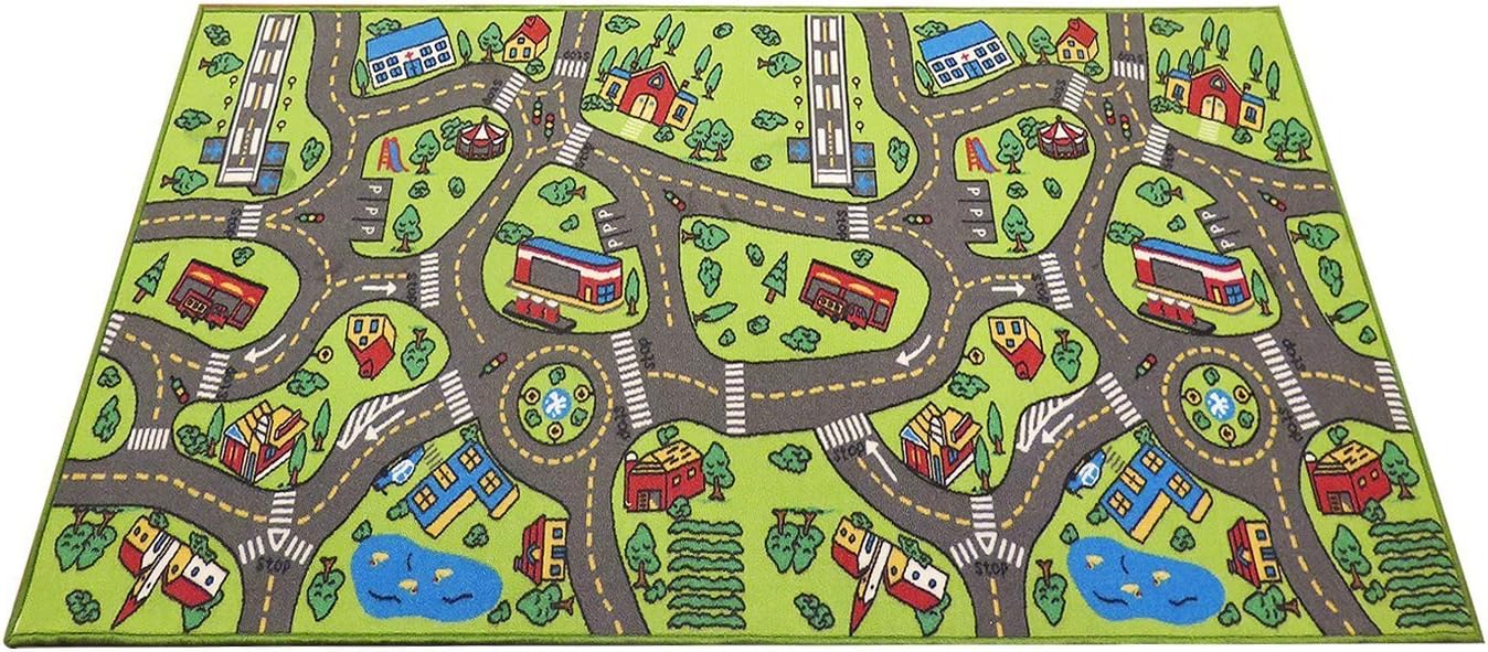 Angels 80 inches 40 inches! Kids Rug Playmat by City Life Great for Playing with Cars and Toys - Play Learn and Have
