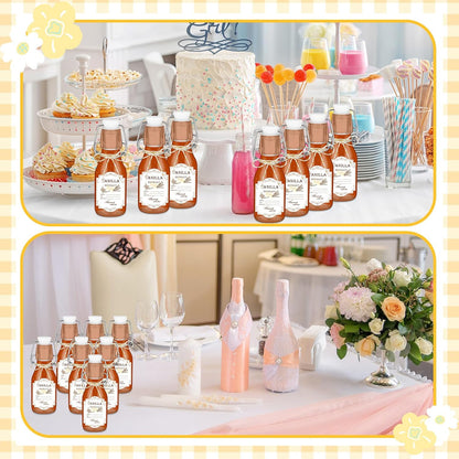 20 Pack Favors(Clear,4oz) Queekay Mini Swing Top Glass Bottles for Vanilla Extract Homemade Olive Oil Bottles with Lids