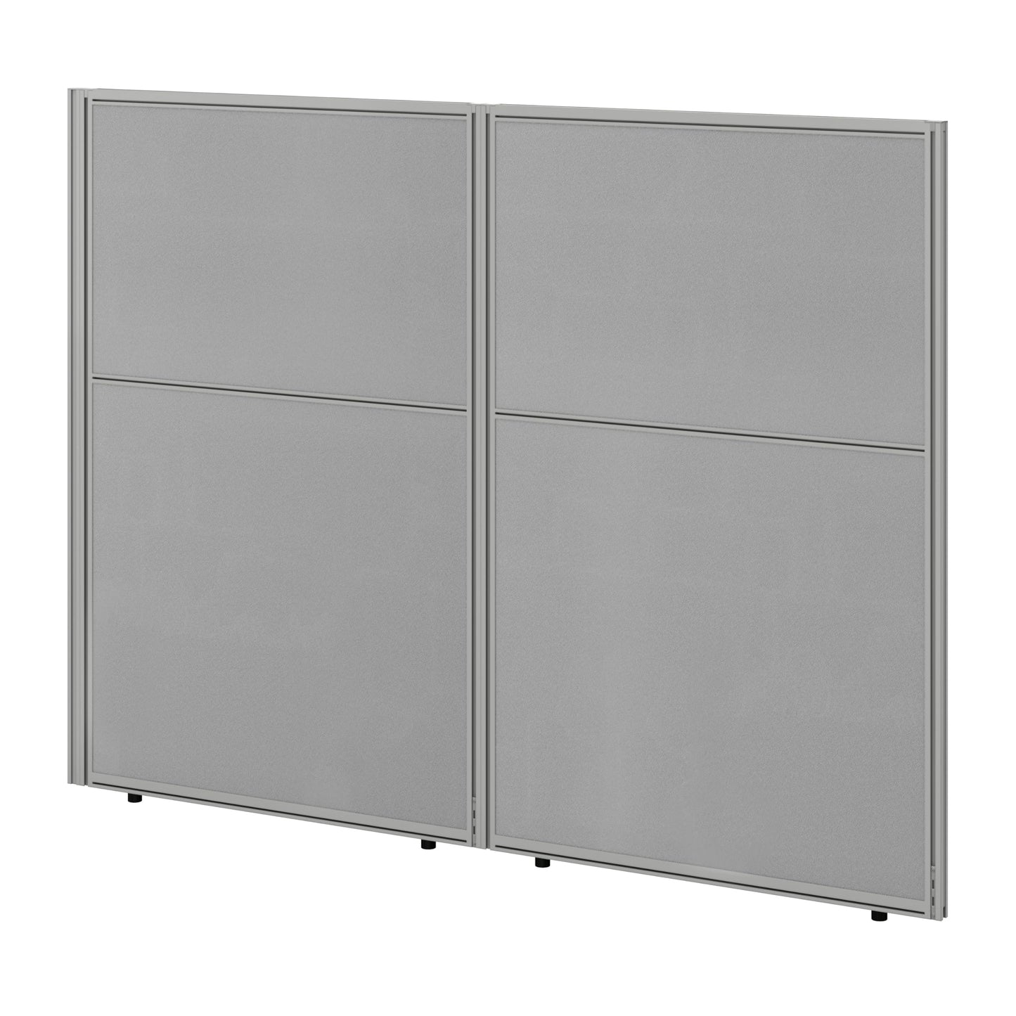 Bush Business Furniture Easy Office White 60W x 45H Panel with Corner Connector, Silver Gray Fabric