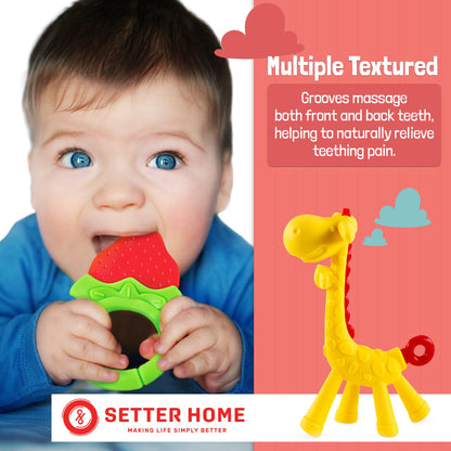 Baby Teething Toys 6-Pack | Newborn Teether Set | Food Grade Silicone | Freezer Safe | Soothing & Calming | BPA-Free | Frozen Teething Toys for Babies 0-6 Months | Essential Baby Gear