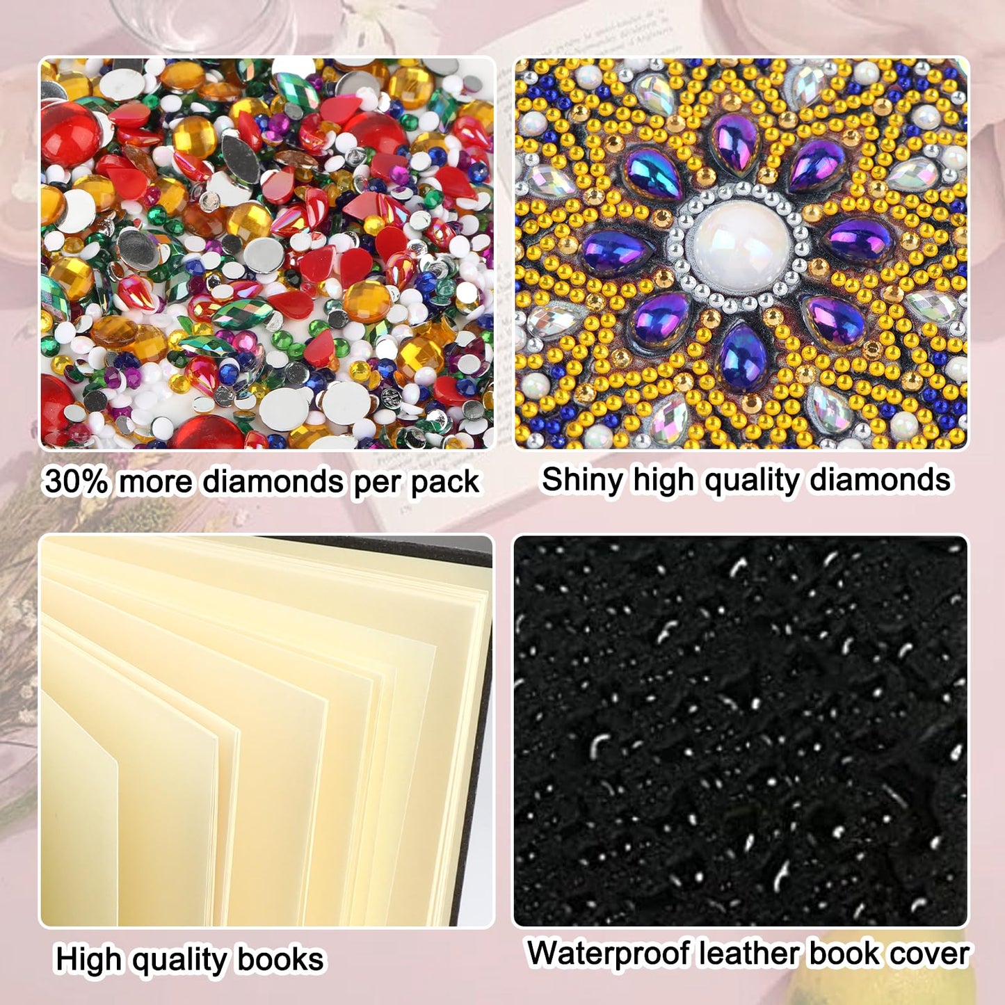 JZHYOAN Diamond Painting Blank Notebook Kits for Adult DIY Cat Special Pattern Diamond Art Dairy Note Book Journal Sketchbook Drawing Painting Message Notepad for Office Work Gifts