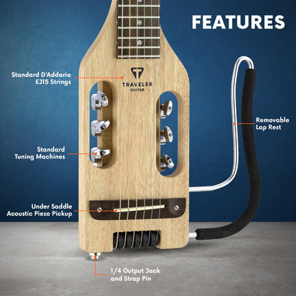 Traveler Guitar Ultra-Light Acoustic Acoustic-Electric Guitar, Mahogany
