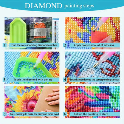 BYGFHLYW 5D Diamond Painting Kits for Adults Beginner, Sunset Landscape BeachDiamond Art Kits for Adults, Full Drill Round Gem Art Paint by Diamonds Dots Crafts Kits for Home Wall Decor 13.7x13.7inch