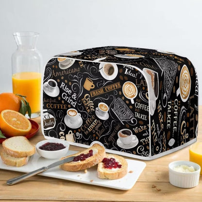 AFPANQZ Coffee Print Kitchen Toaster Covers Universal 2 Slice Bread Toaster Cover Protection