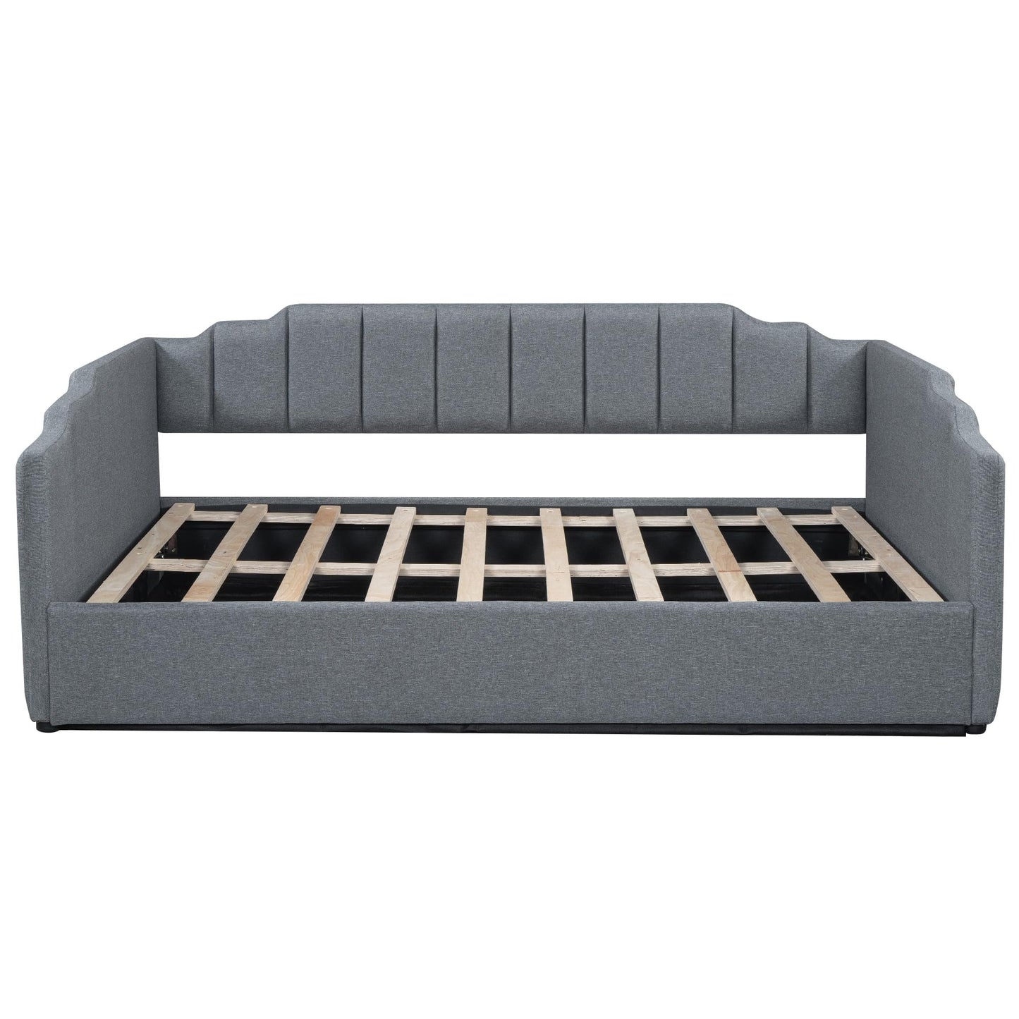 DNYN Full Size Upholstered Daybed for Bedroom,Guest Room,Lift Up Storage Bedframe w/Wood Slat Support,Space Saving Design, Gray