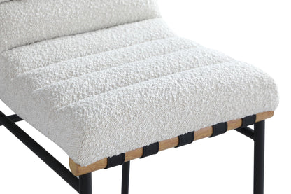 Meridian Furniture 857Cream-C Burke Collection Modern | Contemporary Boucle Fabric Upholstered Counter Stool, Cream, 18" W x 24" D x 37.5" H