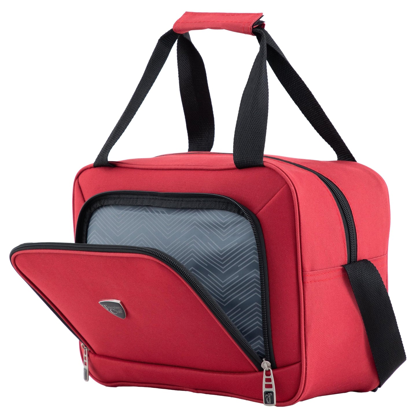 Travelers Club Chicago Hardside Expandable Spinner Luggage, Red, 5 Piece Set