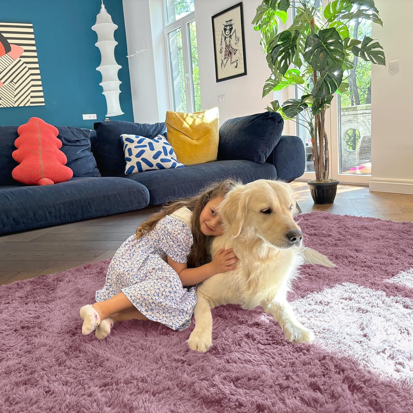 OLANLY Runner Rugs - Soft, Machine Washable 2x6 Shaggy Carpet for Hallway & Bedroom | Blush Color