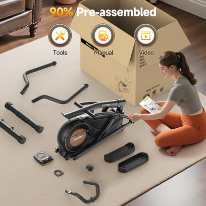 Niceday Elliptical Exercise Machine, Elliptical Machine for Home Use, Magnetic Elliptical Trainer with 18IN Stride, 16 Resistance Levels, 400LBS Loading Capacity, Support Kinomap APP Black