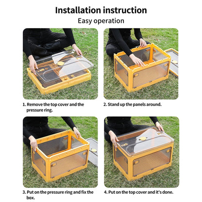 Roqao 3-Pack Stackable Storage Bins, 83-Liter Collapsible Organizers with 3 Lids, Wheels, Foldable Collapsible Box for Outdoor Camping, Orange