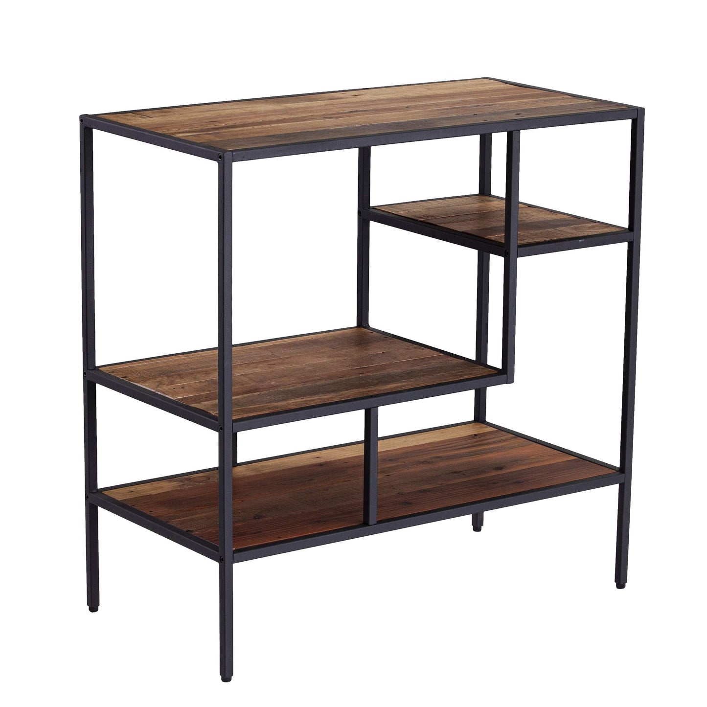 SEI Furniture - Mathry Reclaimed Wood Shelf - Natural - Reclaimed Wood & Iron Metal - Rustic Design - Ideal for Home Offices, Living Rooms, Dens, 31.5" W x 15.75" D x 31.5" H (HZ1058238)