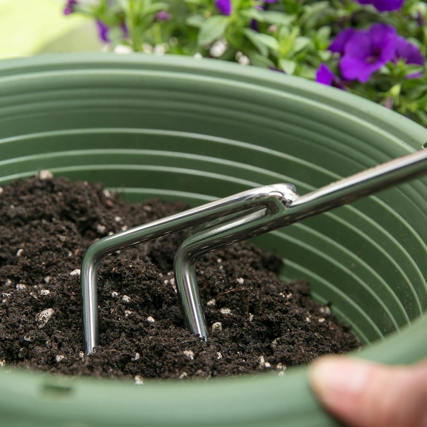 Worth Garden Stainless Steel Hand Cultivator, Ergonomic Handle for Tilling Soil, Garden Hand Tool