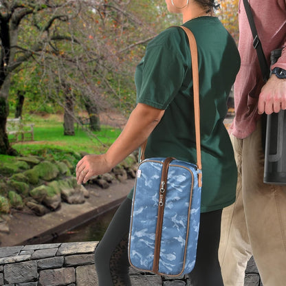 National Outdoor Living Blue Camouflage Wine Cooler Tote Bag