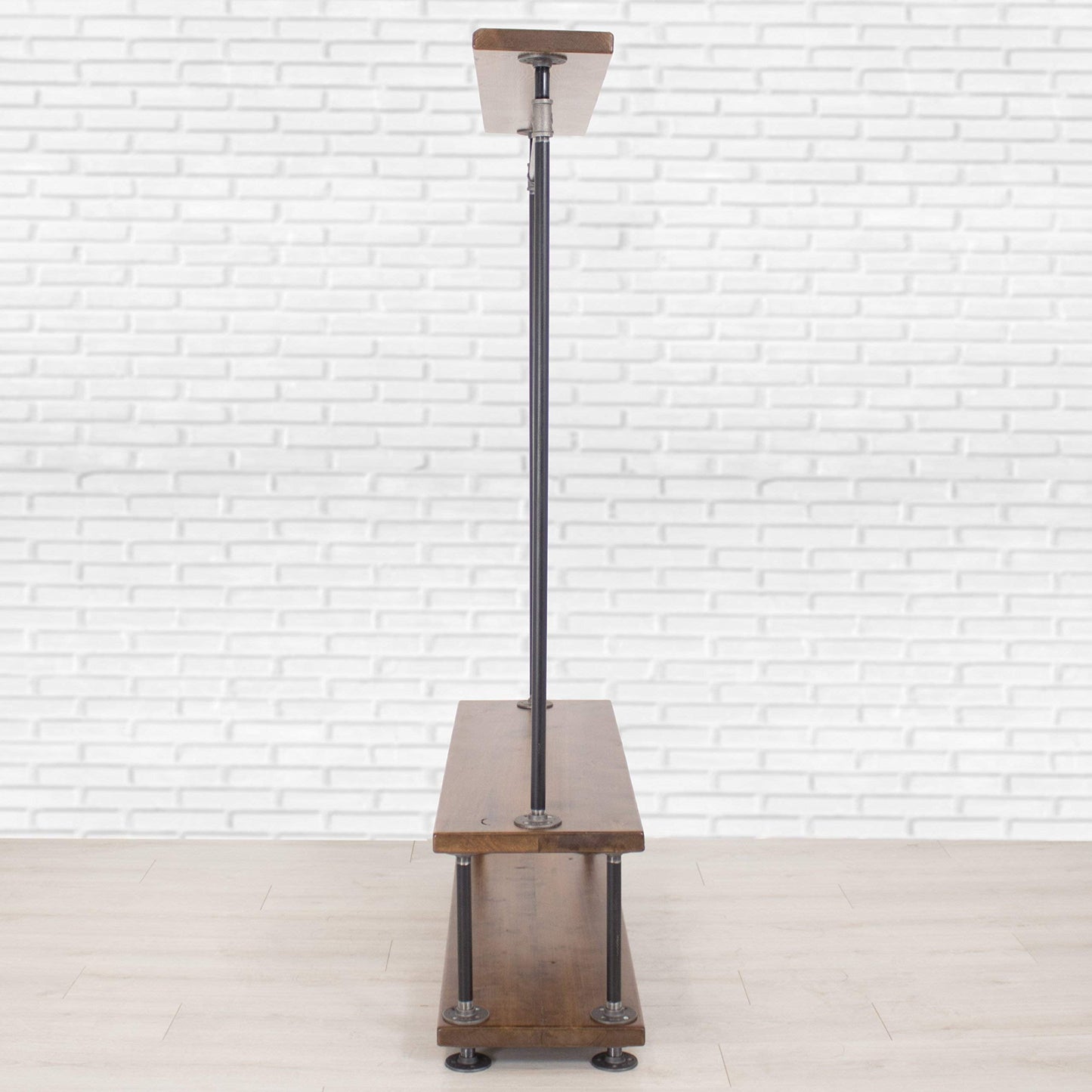 Industrial Pipe Clothing Rack with Wood Shelving by William Robert's Vintage