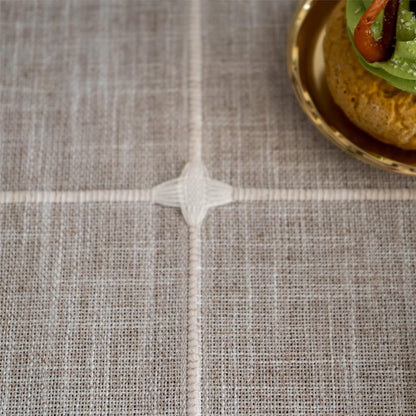 Gernaice 24x24 Inch, Rustic Embroidered Small Tablecloth Lattice Square Tassel Table Cover Dust-Proof for Kitchen