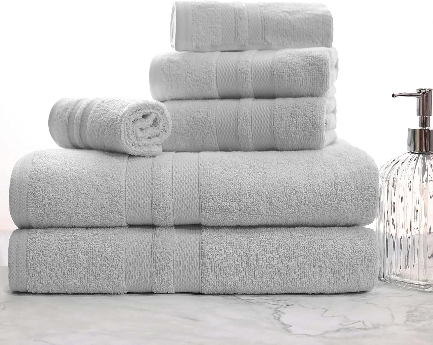 Set, 2 2 2 6 Set, BNM Ultra-Soft Cotton Towel Bath Towels, Hand Towels, Face Towels/Washcloths, Quick-Dry, Shower, Spa