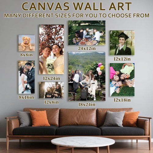 Custom Canvas Prints - Personalized Photo Wall Art for Weddings, Family, and Pets | 20x40 Wrapped Frame