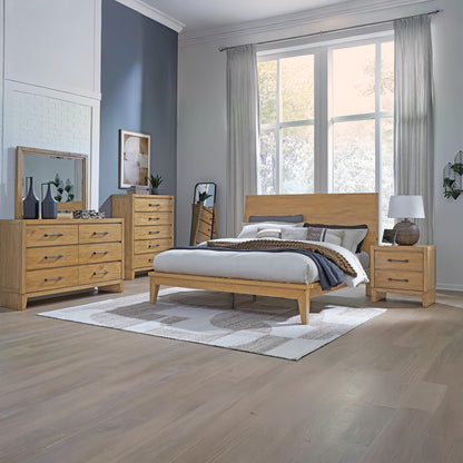 Signature Design by Ashley Sherbana Casual 5-Drawer Chest of Drawers with Safety Stop and Felt-Lined Top Drawer, Light Brown