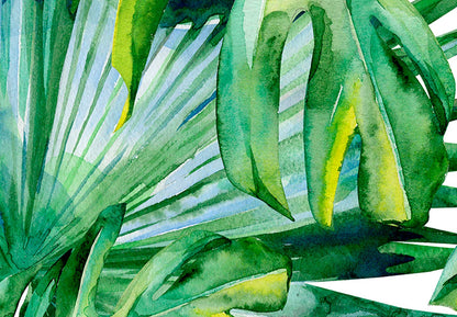 artgeist Japanese Room Divider Tropical Leaves Monstera grn 53 x 67 in - 3 Panel Folding Screen Japan Design Home Decoration Art Deco b-B-0295-z-b