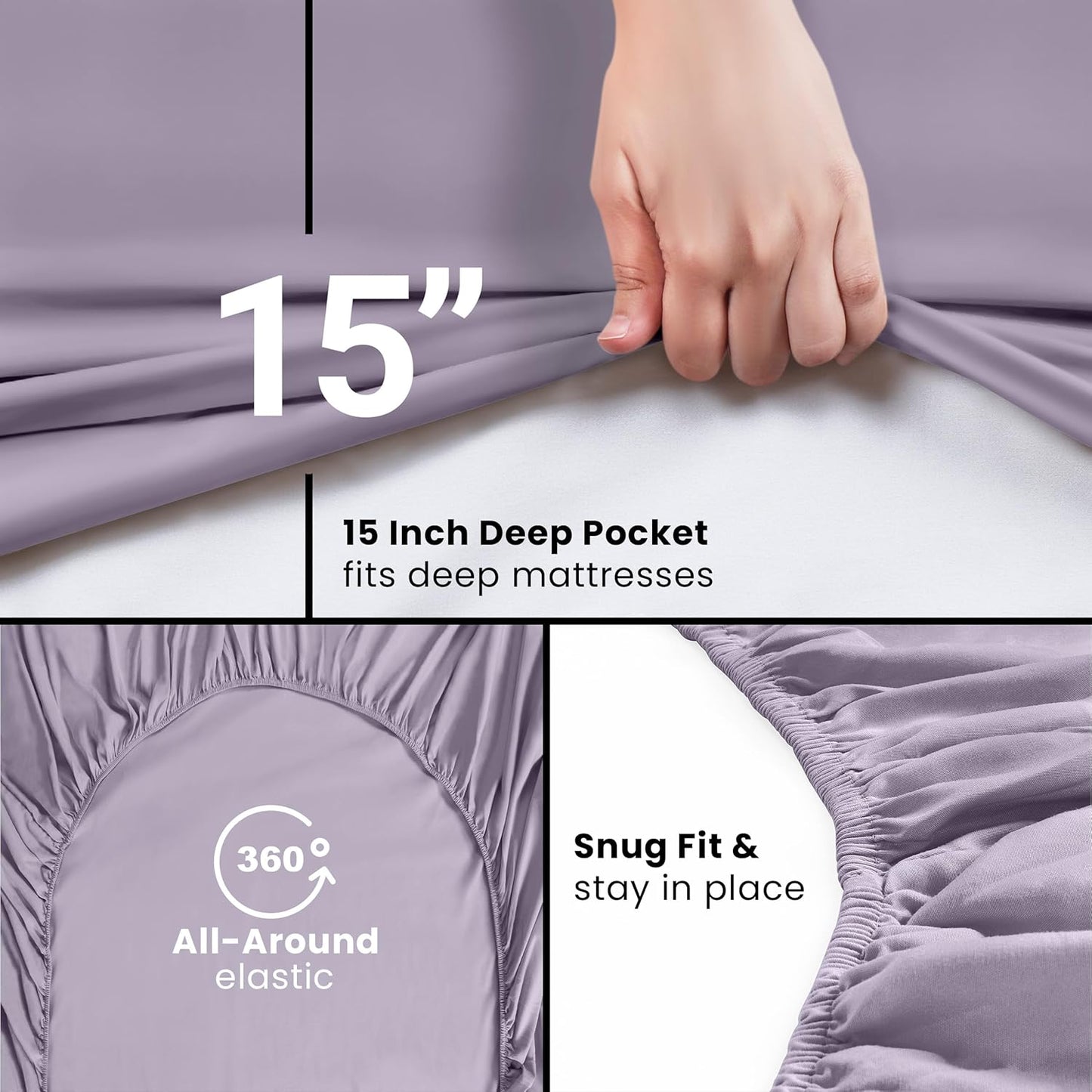 Utopia Bedding Twin Fitted Sheet - Soft Microfiber - Deep Pocket - Fade Resistant - Lavender Color