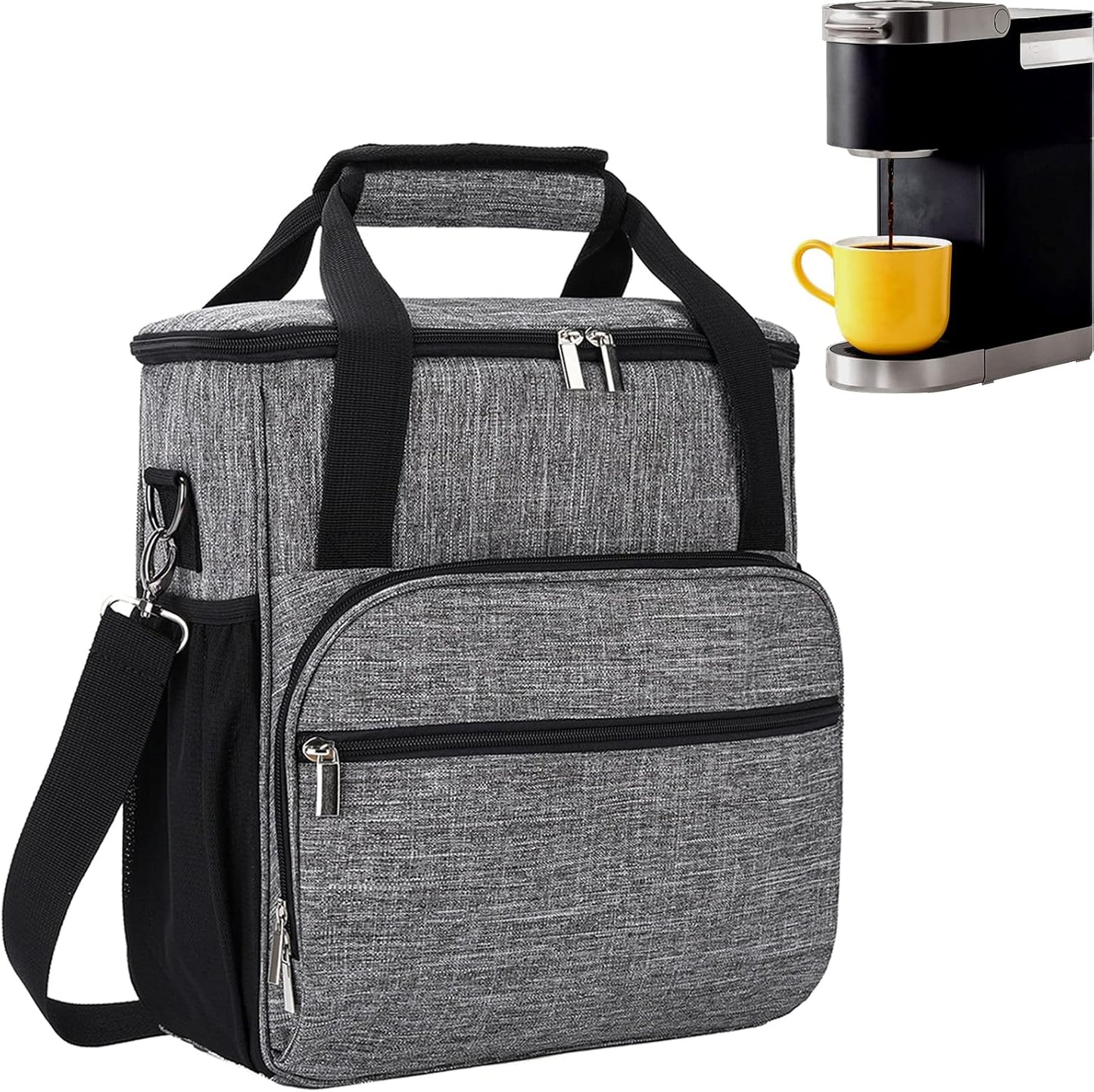 Coffee Maker Carrying Bag for Keurig K-Mini or K-Mini Plus, Grey Storage Mini Tote Case for Travel