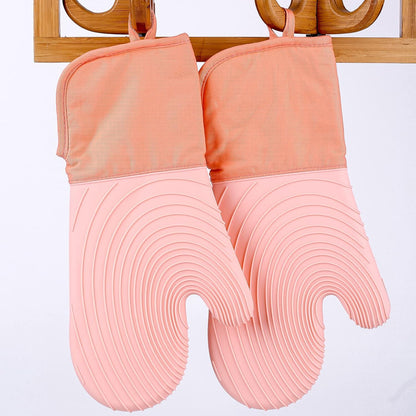 Silicone Oven Mitts with Extra Long Cuff - Heat Resistant Flexible Oven Mitt for Kitchen Baking Cooking, Machine