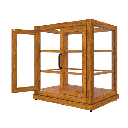 KoolMore 25 in. Light Wood Countertop Upright Dry Bakery Display Case, Pastry, Cake, and Bread Display with Tempered Glass