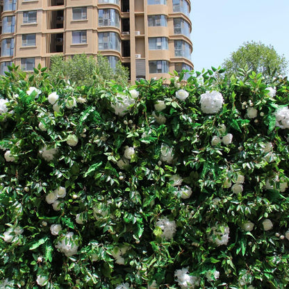 ERoomQ Artificial Grass Wall, Rose Flower Wall Green Grass Wall Artificial Flower Wedding Background Wall Fake Flower Decoration for Backdrop Wedding Wall Decoration,2x2m/6.5x6.5FT