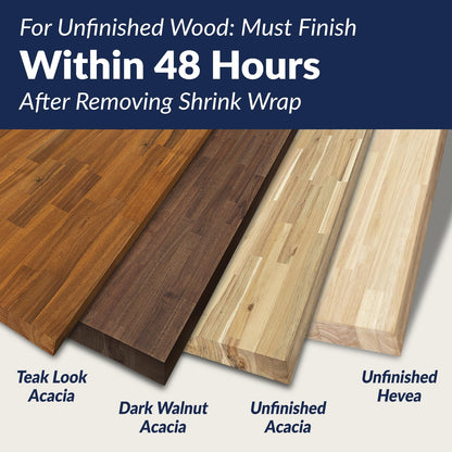 Howizz Butcher Block Countertop 60 x 30 x 1.5 Inches - Unfinished Hevea Solid Wood Table Top, Wood Countertop for DIY for Desk Top, Workbench Top, Kitchen Countertop