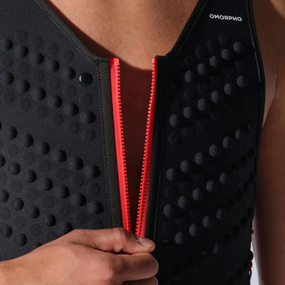 Omorpho G-Vest Sport, Weighted Vest, Black/Red, 6 lb Fixed Weight, Adjustable Fit, S-M/L-XL, for Running, Endurance Training, High-Intensity Athletics (Black/Red, S-M)