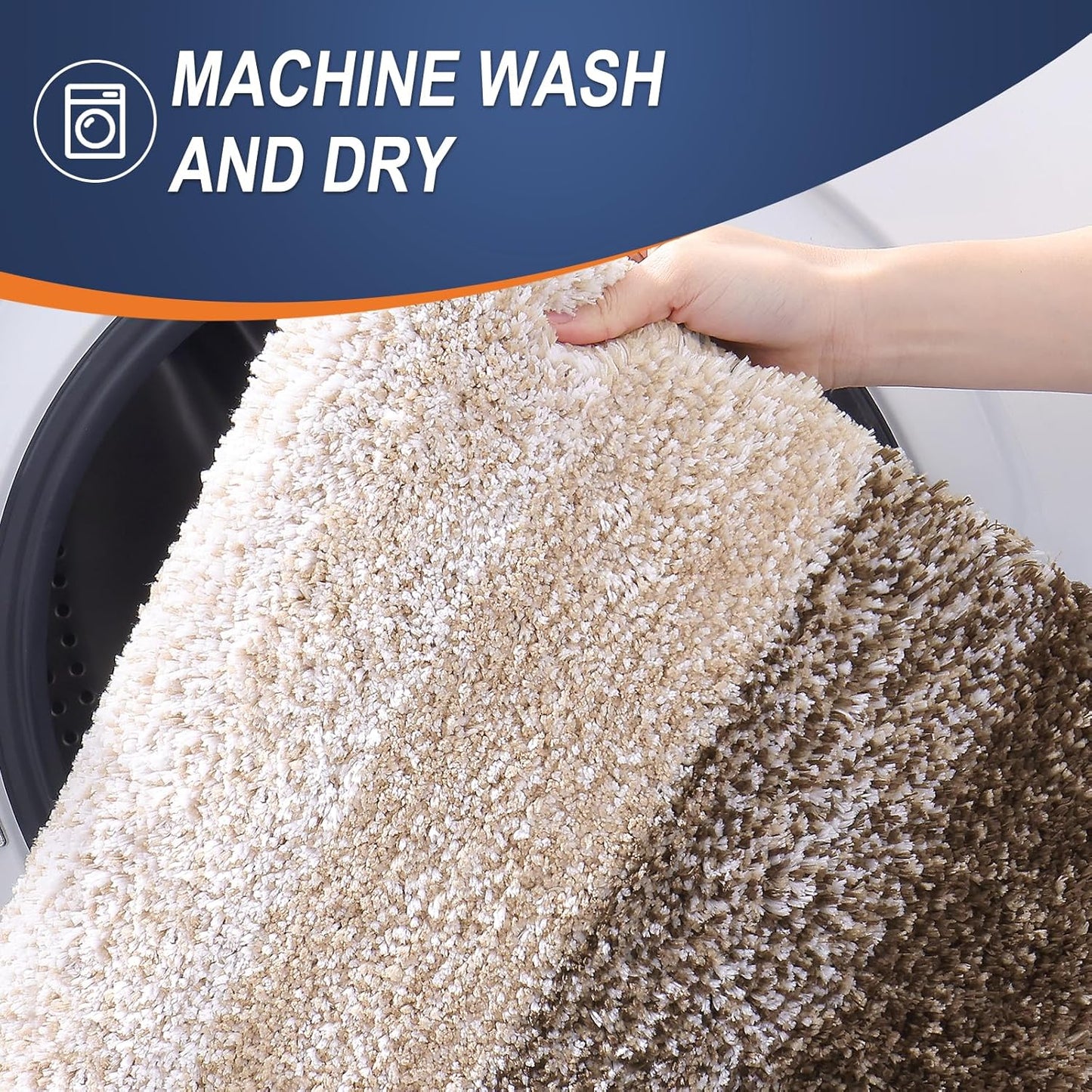 OLANLY Bathroom Rugs - Extra Soft Microfiber Mat 36x24 | Quick Dry, Machine Washable, Rubber Backing, Light Brown