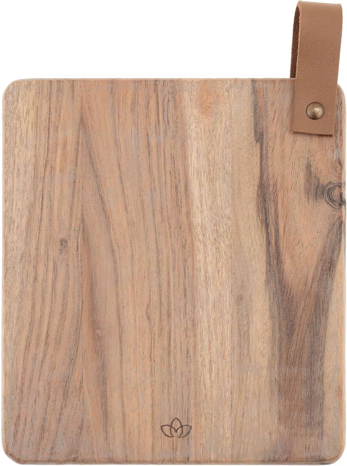 Karma Montecito Cutting Board, Acacia Wood Serving Board, Charcuterie Board with Leather Strap