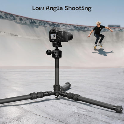 FANAUE Binocular Tripod, 42" Carbon Fiber Tripod Stand with Reversible Center Column, 1/4 and 3/8 Thread for Telescope, Spotting Scopes, DSLR Camera