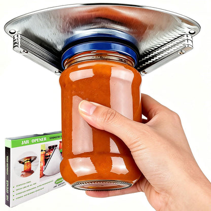 latest Under Cabinet Jar Opener for Seniors, Stainless Steel Jar Opener for Weak Hands, Jar Lid & Bottle Cap Opener Tool, Under Counter Can Opener, One Handed Jar opener
