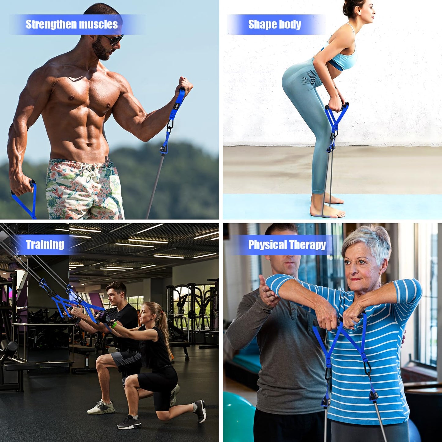 HPYGN Heavy Resistance Bands, 300LBS Exercise Bands for Working Out, Fitness Bands with Handles, Workout Bands for Men, Weight Bands Set for Muscle Training, Strength, Slim, Yoga, Home Gym Equipment