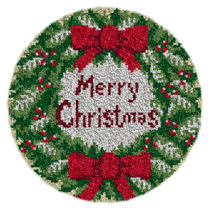 YOOTOM Christmas Latch Hook Kits, DIY Rug Carpet Crochet Yarn Latch Hook Rug Kit with Printed Canvas 20"x20"