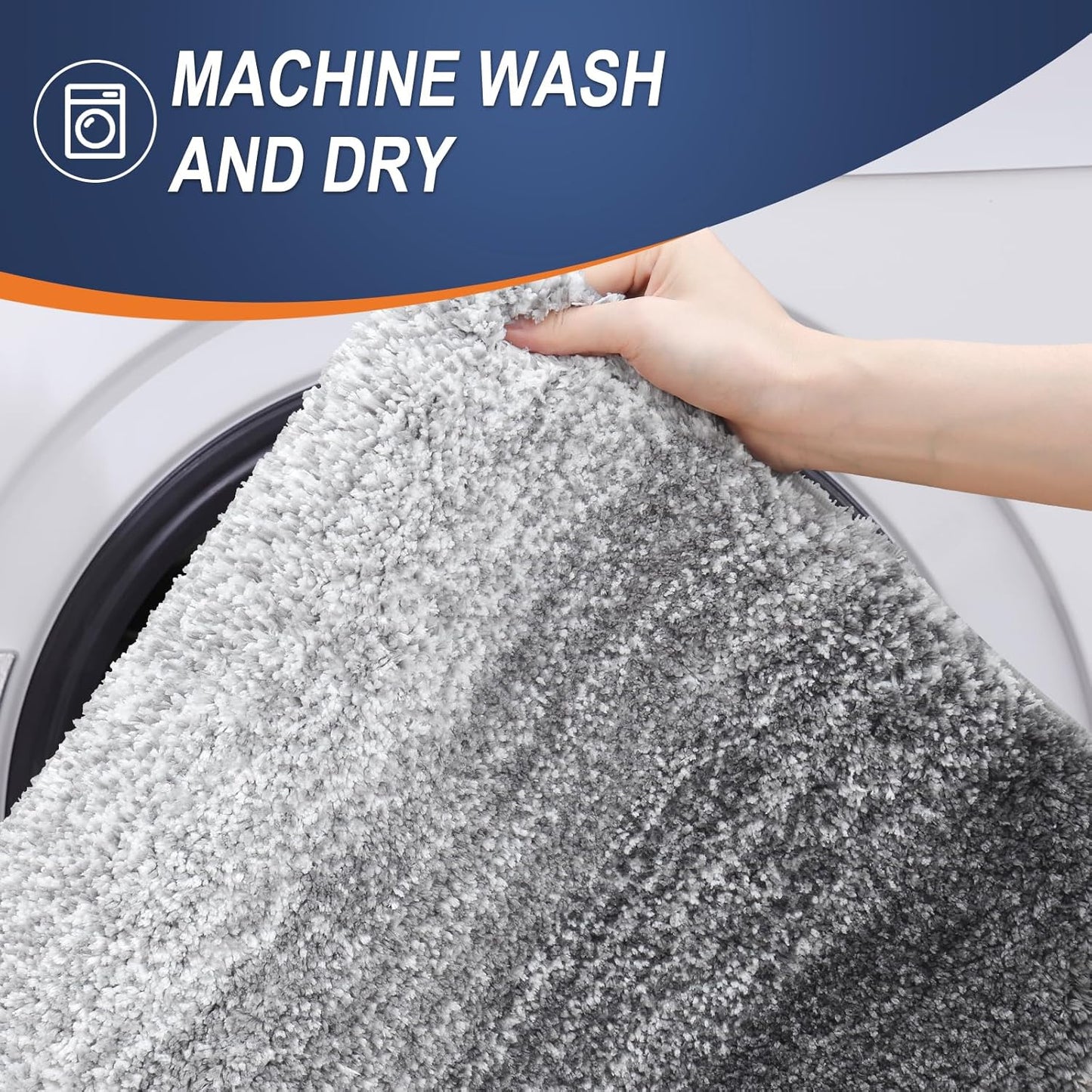 OLANLY Large Bathroom Rug Mat - Extra Soft Microfiber, Quick Dry, Machine Washable | 50x30, Grey