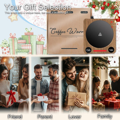 Coffee Cup Warmer, Fast Heating Coffee Mug Warmer for Desk, 2 Display Screens, Large Candle Warmer Plate with 2-10Hr Auto Shut Off, Heart-Warming Gift for Coffee Lover, Friend, Family