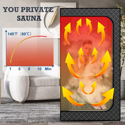 Portable Infrared Sauna for Home, Full Size Foldable Personal Sauna Box with 660nm Red Light Therapy, Independent Heating Foot Pad and Portable Chair for Indoor Relaxation & Detox